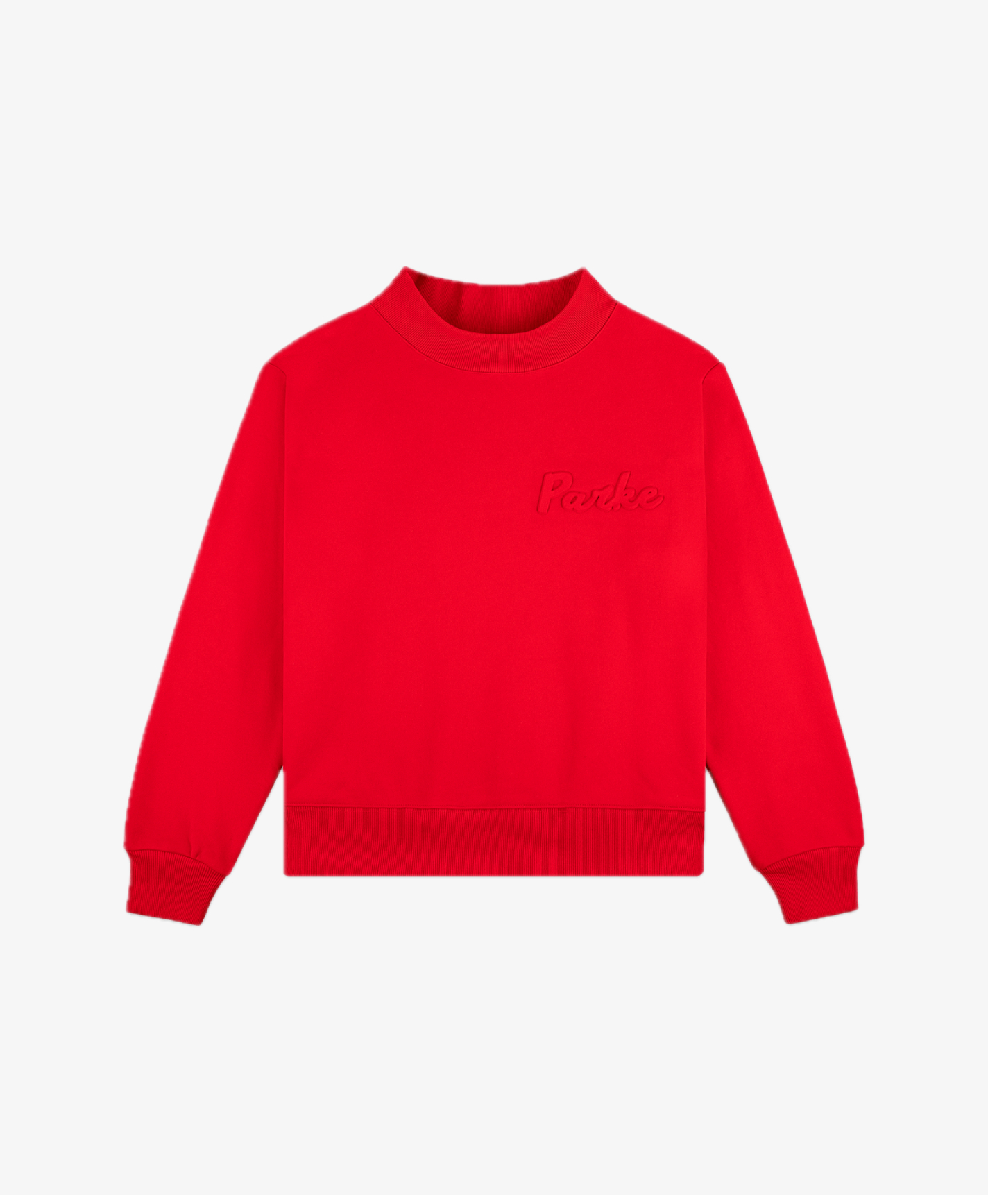 Parke Embossed Mockneck Sweatshirt Ruby Parke Embossed Mockneck Sweatshirt Ruby